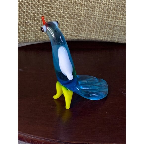 Blown Glass Blue Bird figure Vintage 2 inch tall - Picture 3 of 9